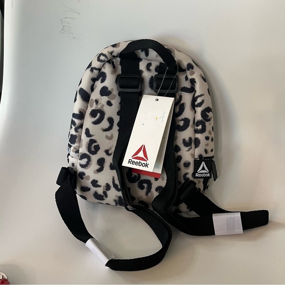 🐆 Reebok Leopard Print Mini Backpack | Neutral Activewear Street Style Bag - Picture 3 of 11